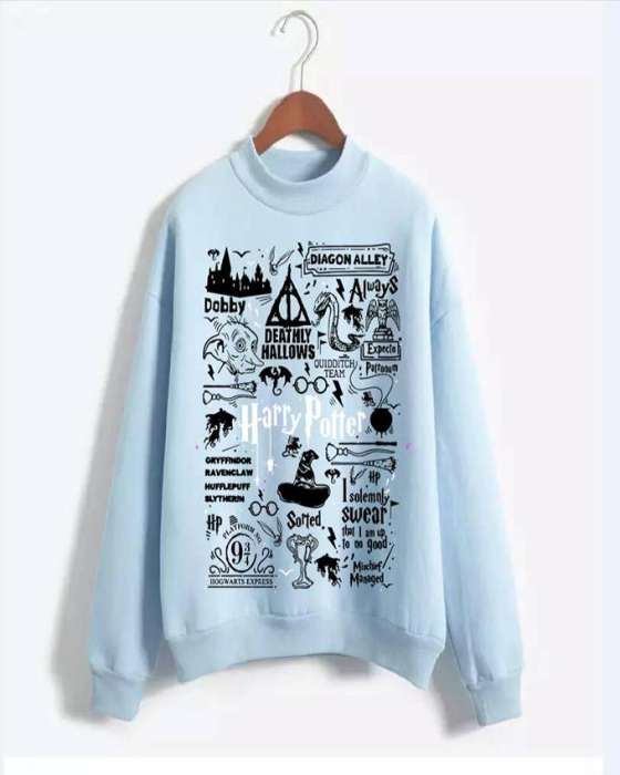 Harry Potter Printed Sweat Shirt For womens 812 - AceCart Warm Hooded Sweatshirt in Blue