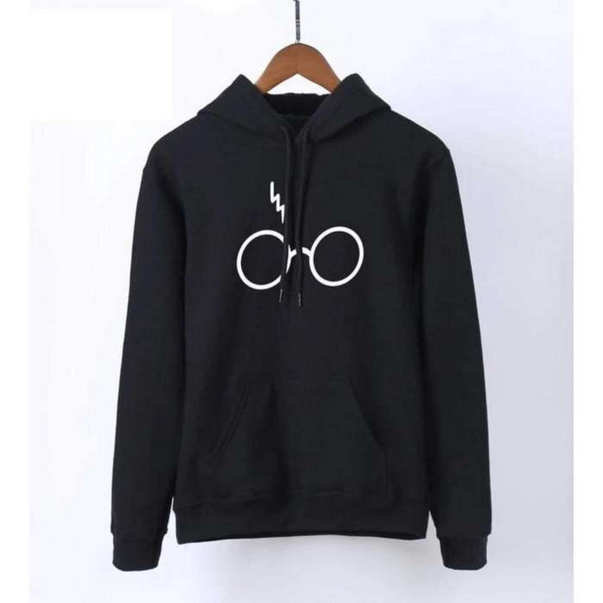 Black Harry Potter Printed Fleece Hoodie for Men