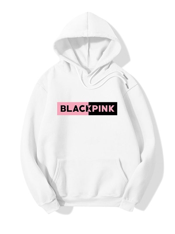 Blackpink Printed Fleece Full Sleeves Pull Over Hoodie For Women