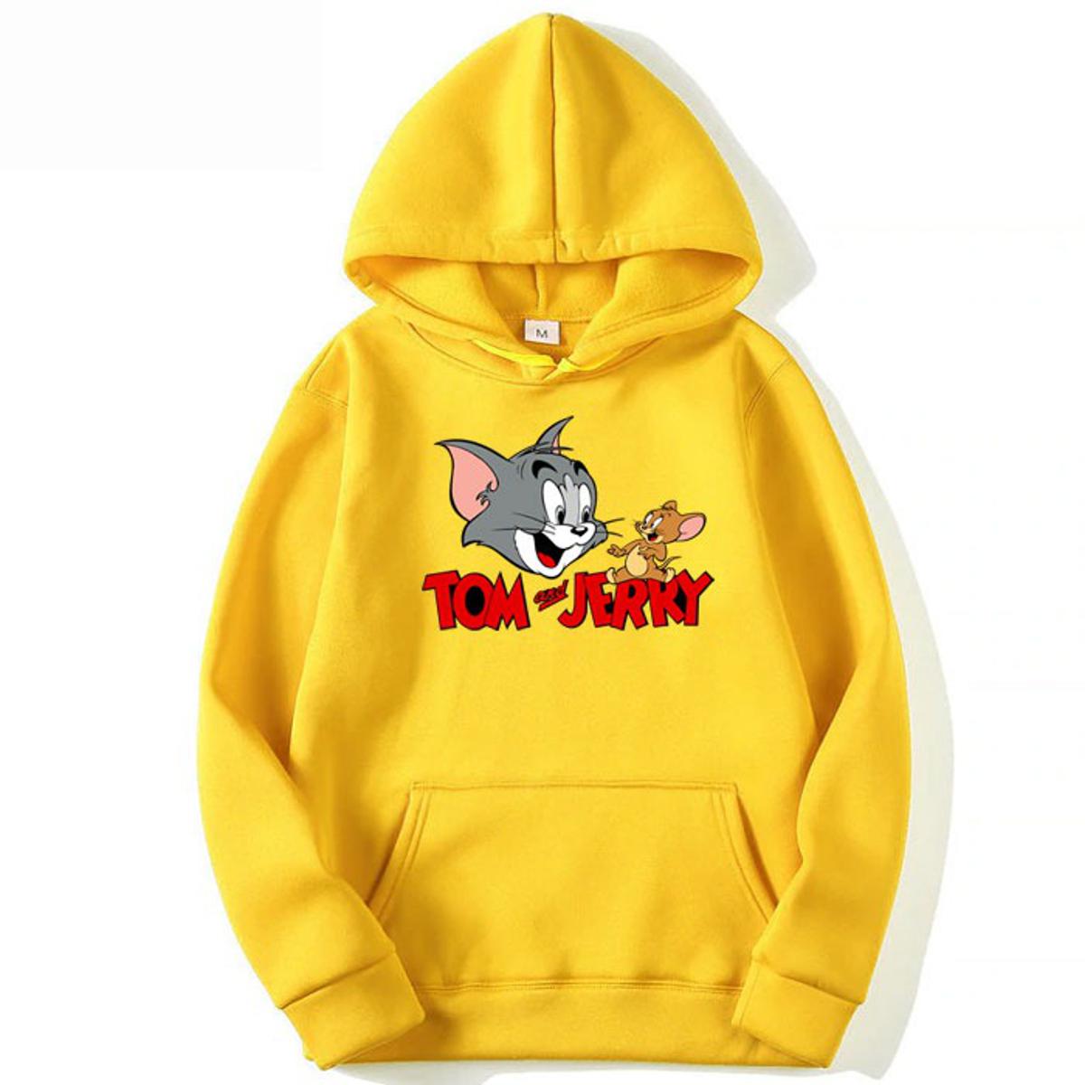 Tom And Jerry Fleece Full Sleeves Pull Over Hoodie For Women