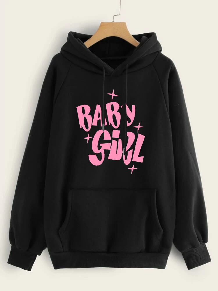 Baby Girl Fleece Full Sleeves Pull Over Hoodie For Women