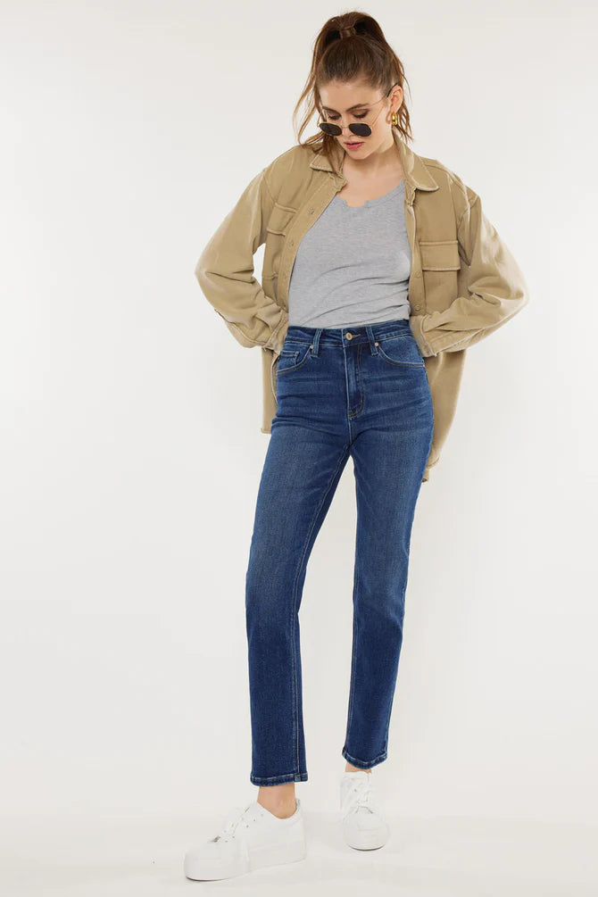 Adaline High Rise Slim Straight Leg Jeans