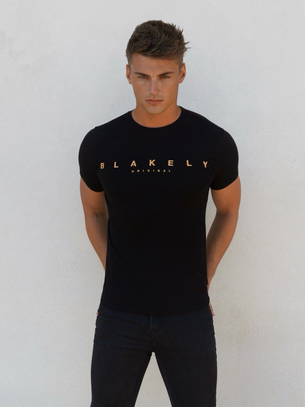 Blakly Gold Printed Mens Cotton T-Shirt