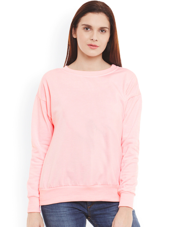 Ace Plain Basic Sweatshirt Best Fabric Pink For Womens