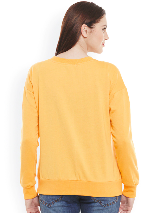 Ace Plain Basic Sweatshirt Best Fabric Yellow For Womens