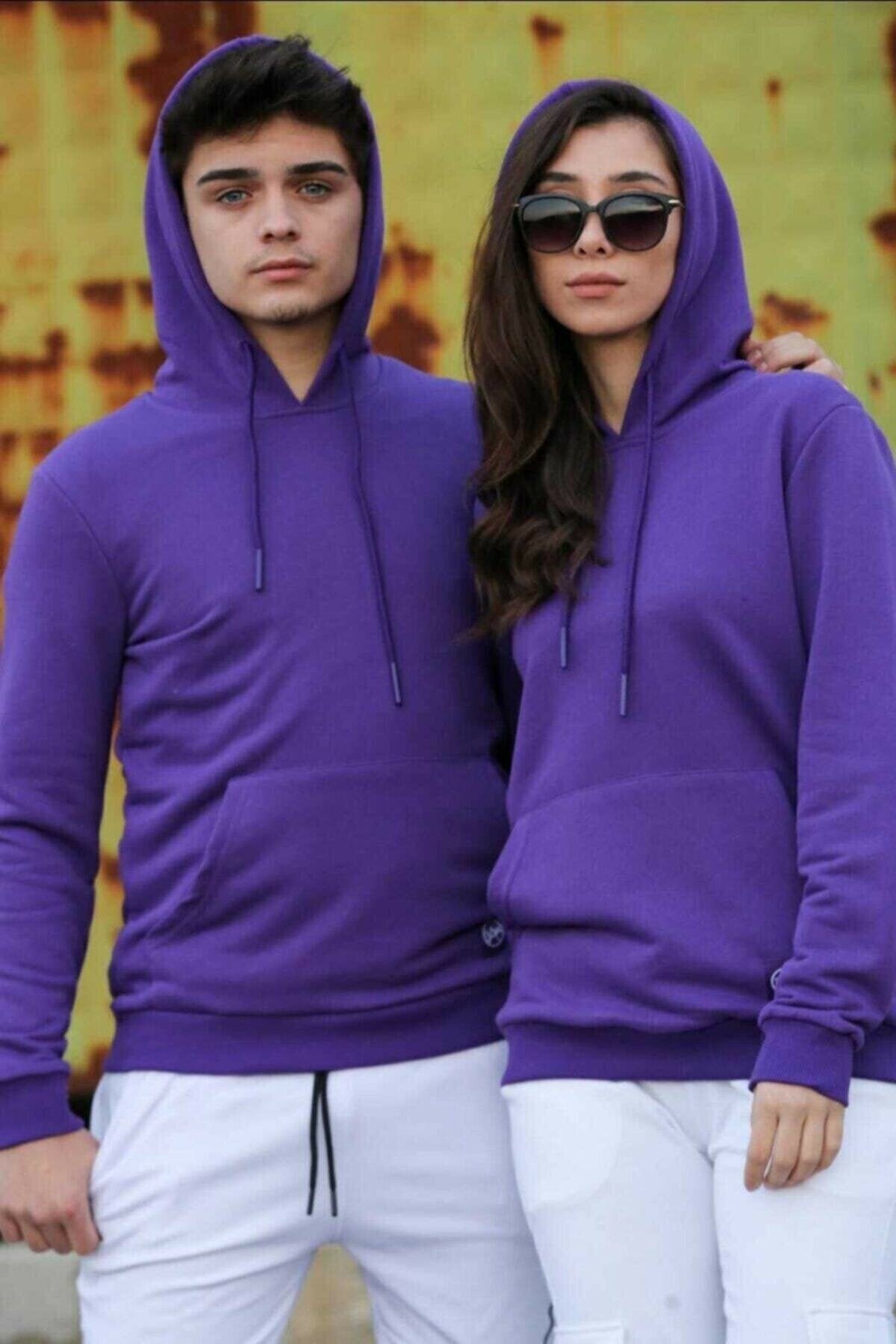 Pack of 2 Couple Hoodie Basic Plain - Front View - AceCart