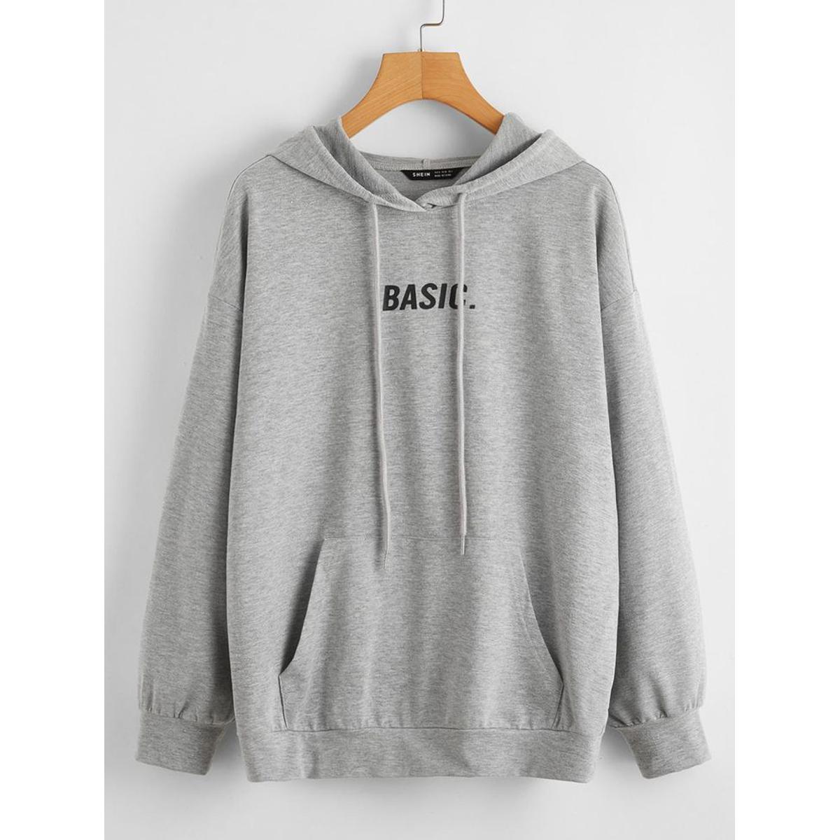 Basic Printed Fleece Full Sleeves Pull Over Hoodie For Men And Women