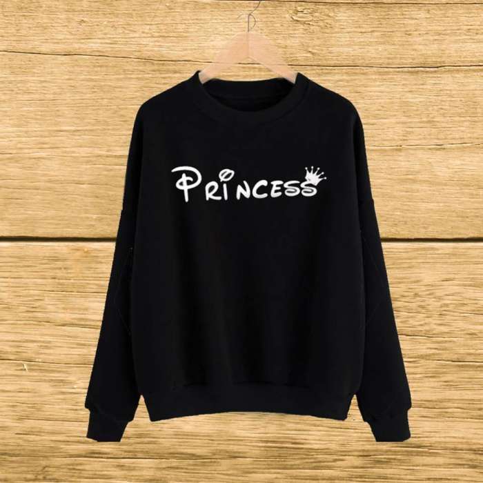 Black princes Printed sweat shirt For and Women - AceCart Warm Hooded Sweatshirt in Black