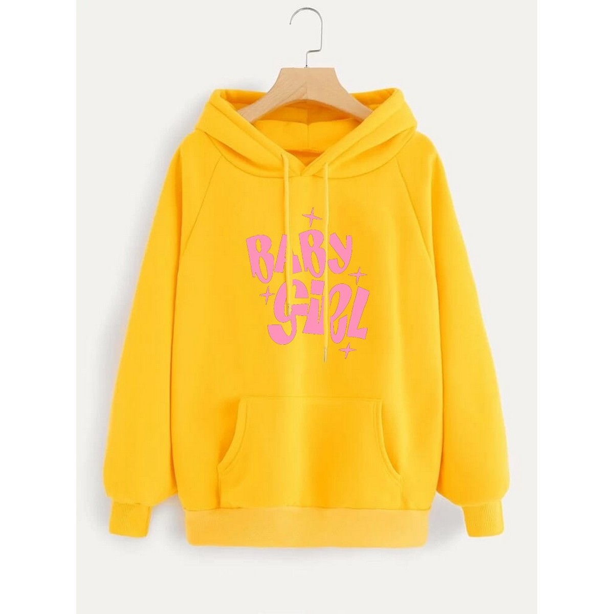 Baby Girl Fleece Full Sleeves Pull Over Hoodie For Women