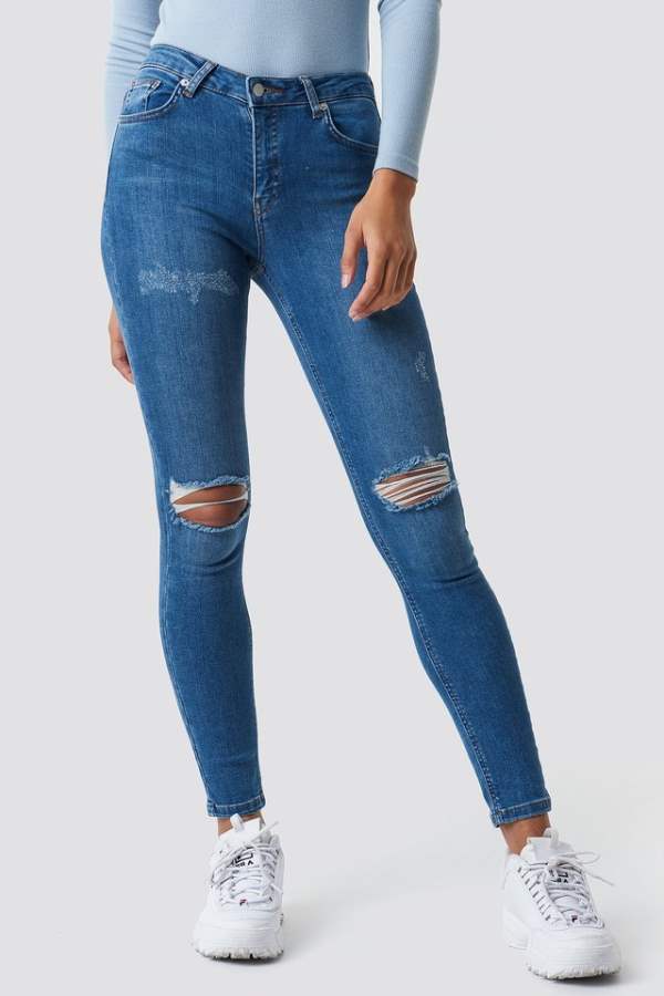 Women Skinny Fit Mid-Rise Clean Look Stretchable Jeans  - Back View - AceCart