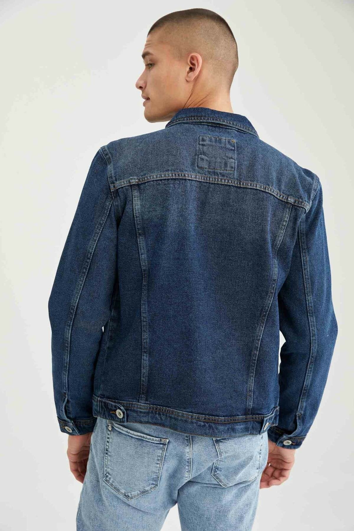 Ace Mens Denim Jacket Stretchable Fine Lycra XL Blue