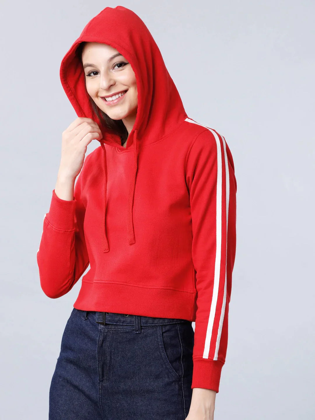 Ace Stripes Style Womens Crop Hoodie