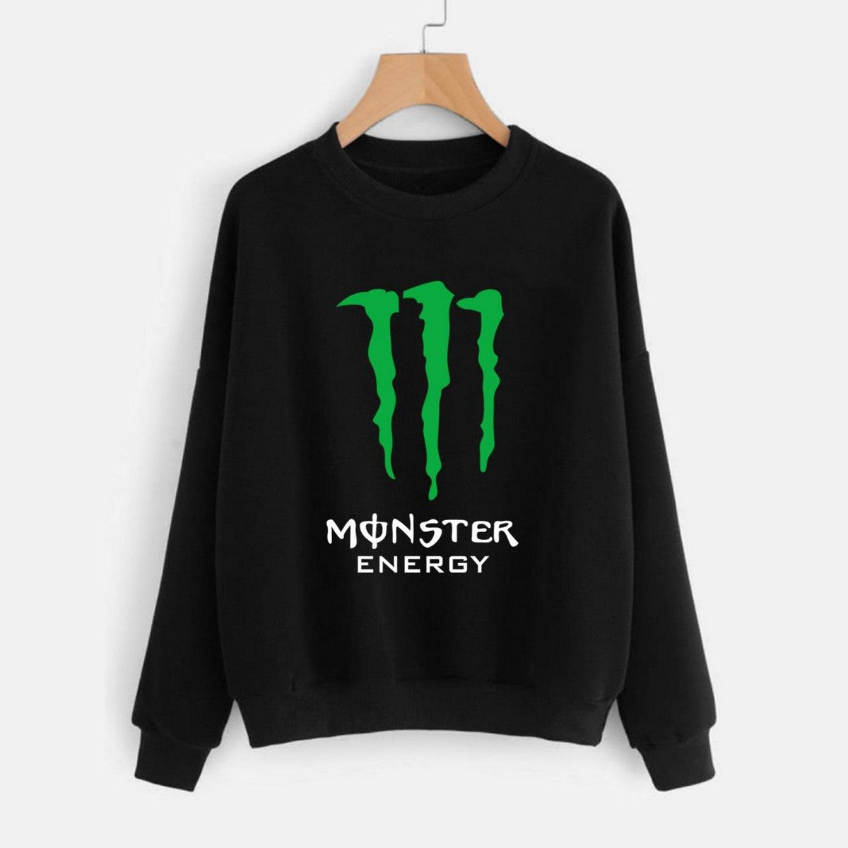 Black Monster Energy Printed winter Sweatshirt For Men