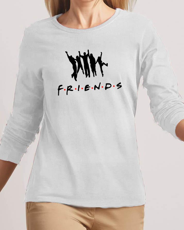 Friends New Fashion White High Printed Design High Quality T-shirt - Front View - AceCart