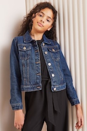 Dark Blue Denim Jacket For Girls