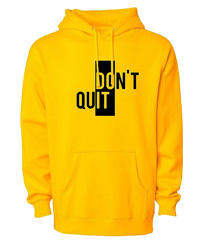 Don’t Quit Printed Winter Fleece Hoodie for Men