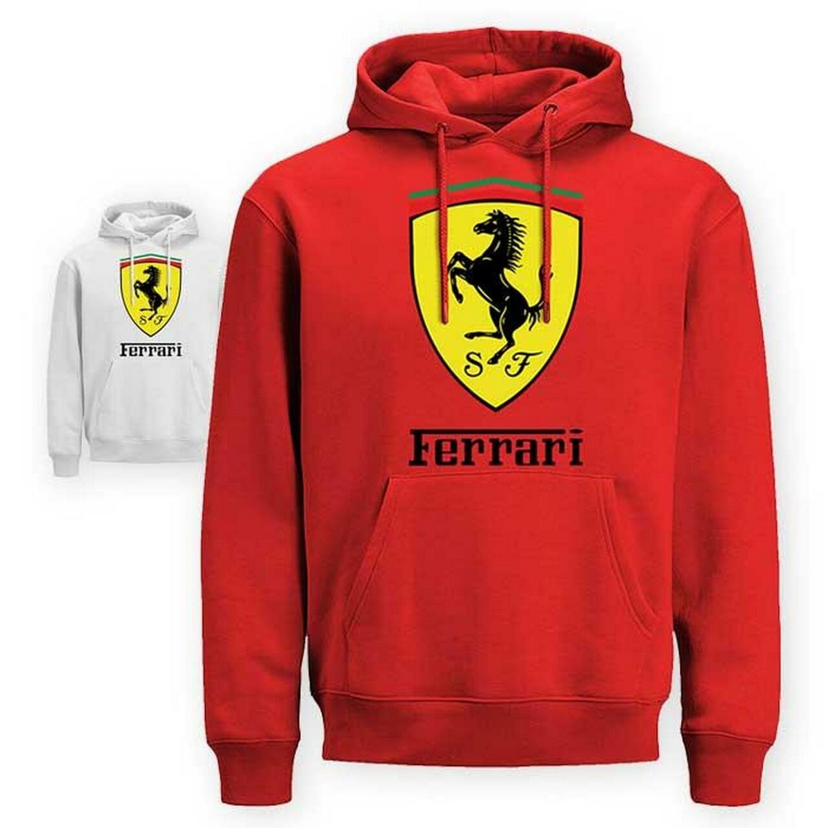 Ferari Printed Fleece Full Sleeves Pull Over Hoodie For Men