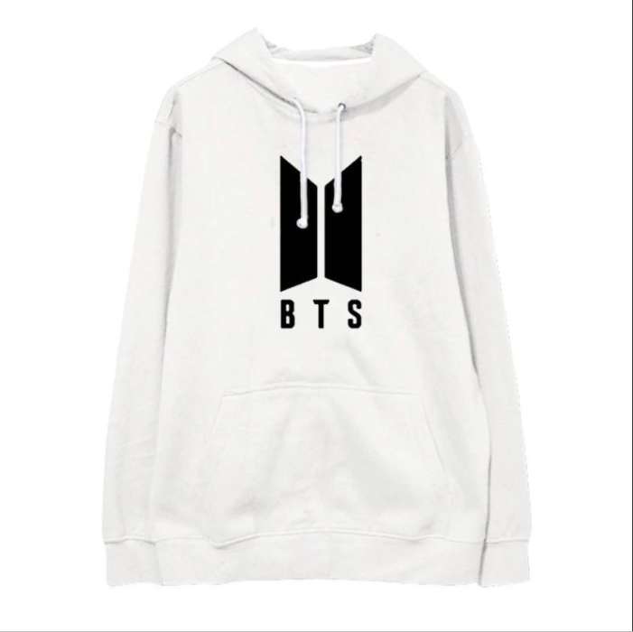 BTS White Printed Hoodie For women - AceCart Warm Hooded Sweatshirt in White