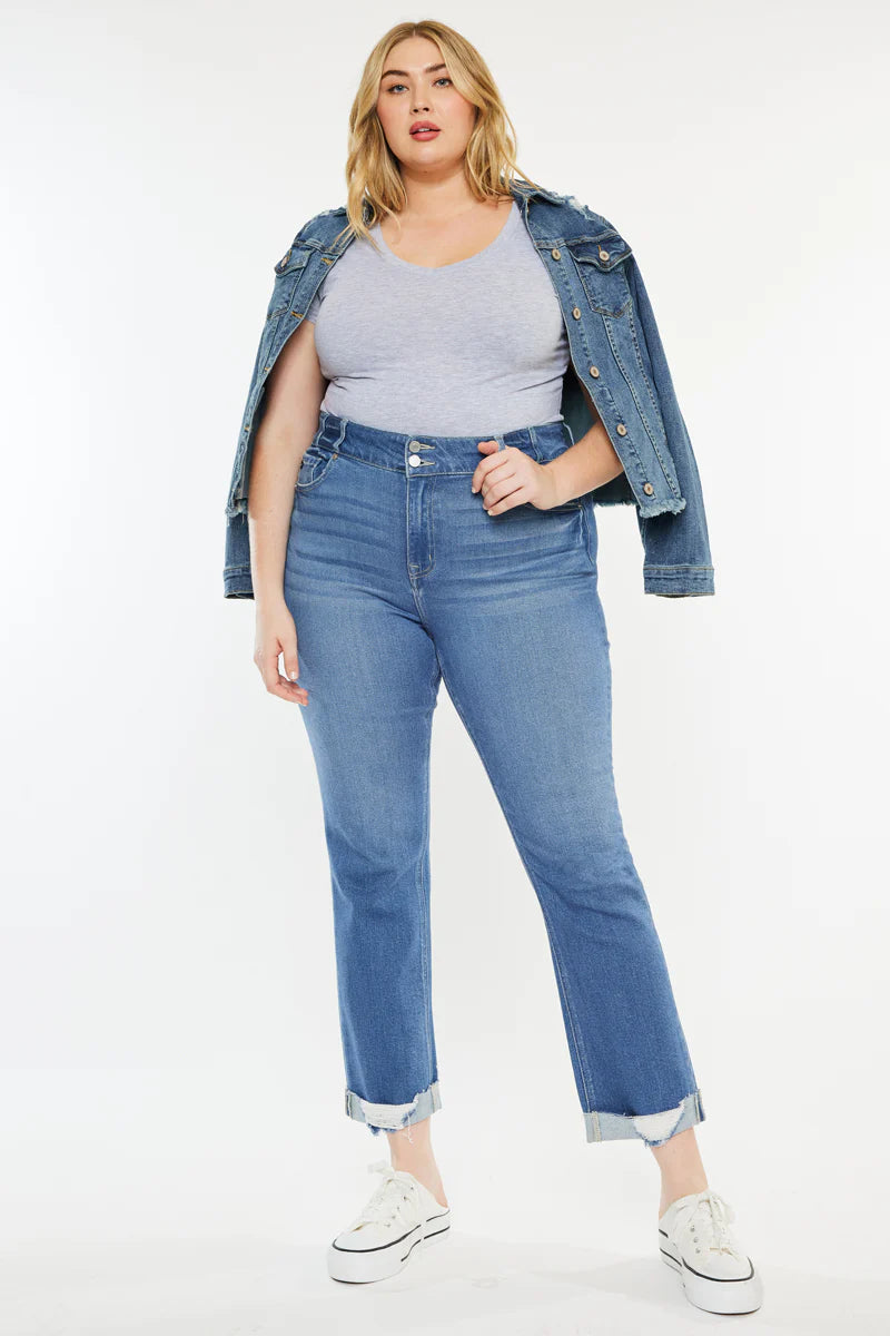 Penny High Rise Slim Straight Jeans (Plus Size) For Women