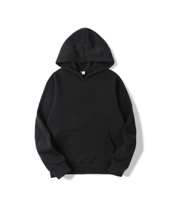 Black plain hoode For and Women - AceCart Warm Hooded Sweatshirt in Black