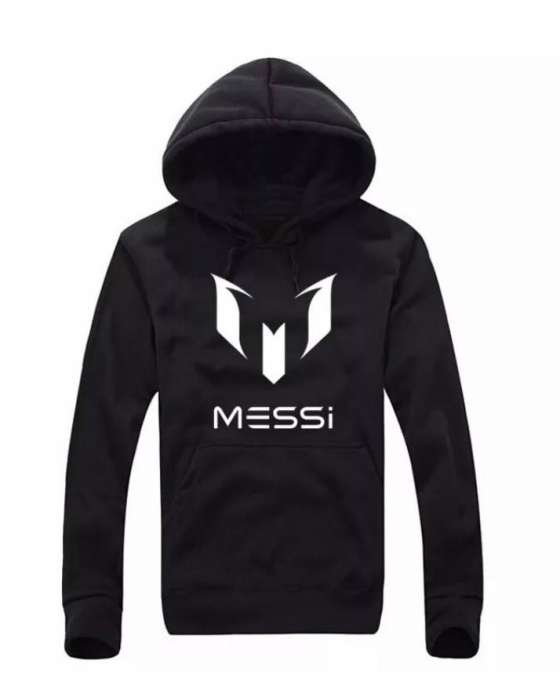 Black messi hoodie (2) for womens both - AceCart Warm Hooded Sweatshirt in Black