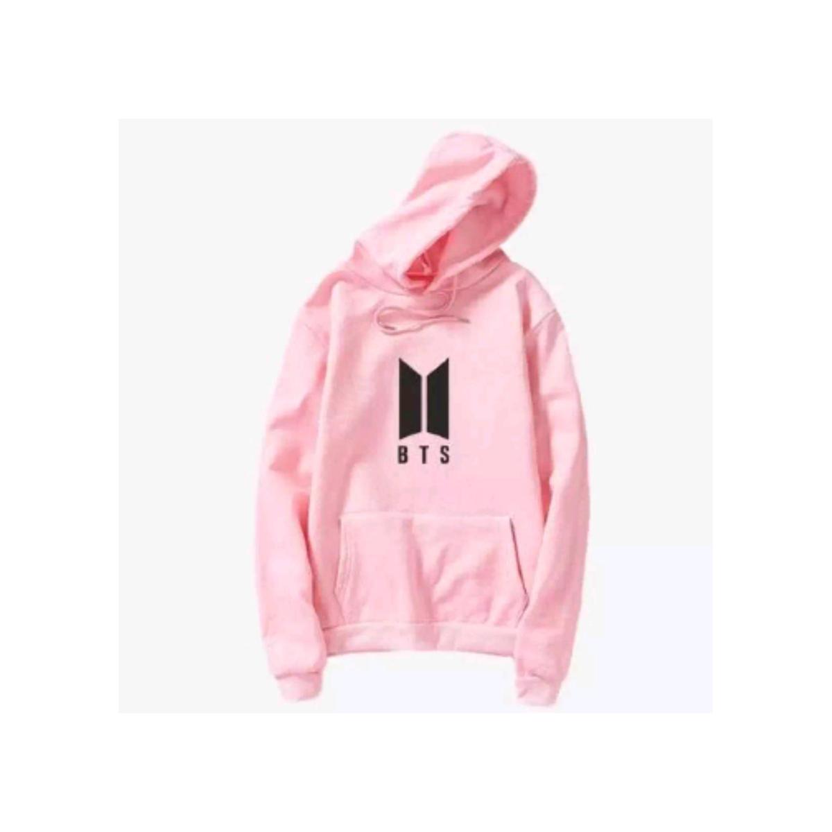 Pink BTS Pullover Hoodie For Women