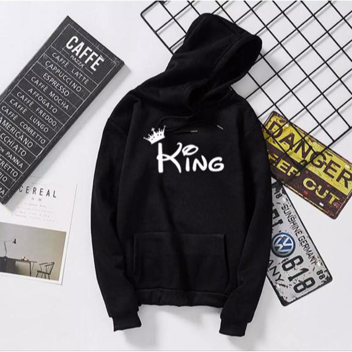 KING - Black Printed Hoodies For Mens & Boys - Soft & Comfortable