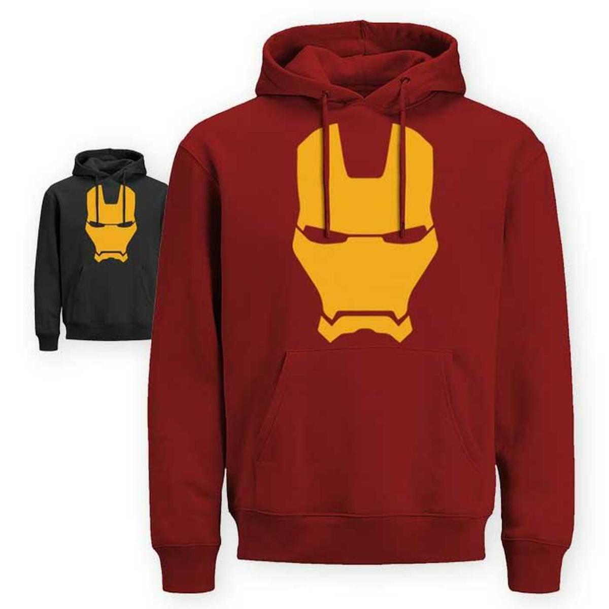 Iron Man Printed Fleece Full Sleeves Pull Over Hoodie