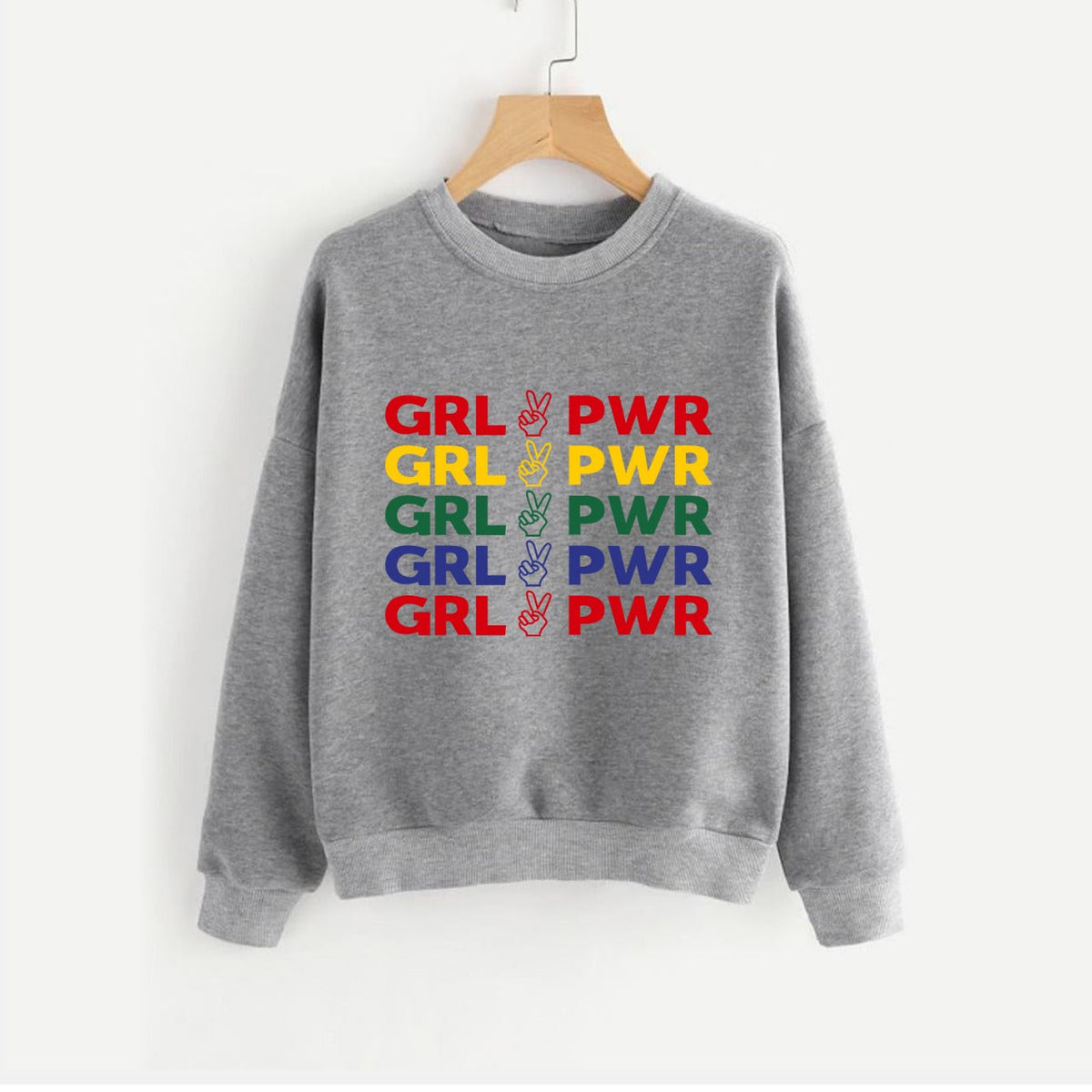 Girl Power Printed Fleece Full Sleeves Pull Over Sweatshirt For Women