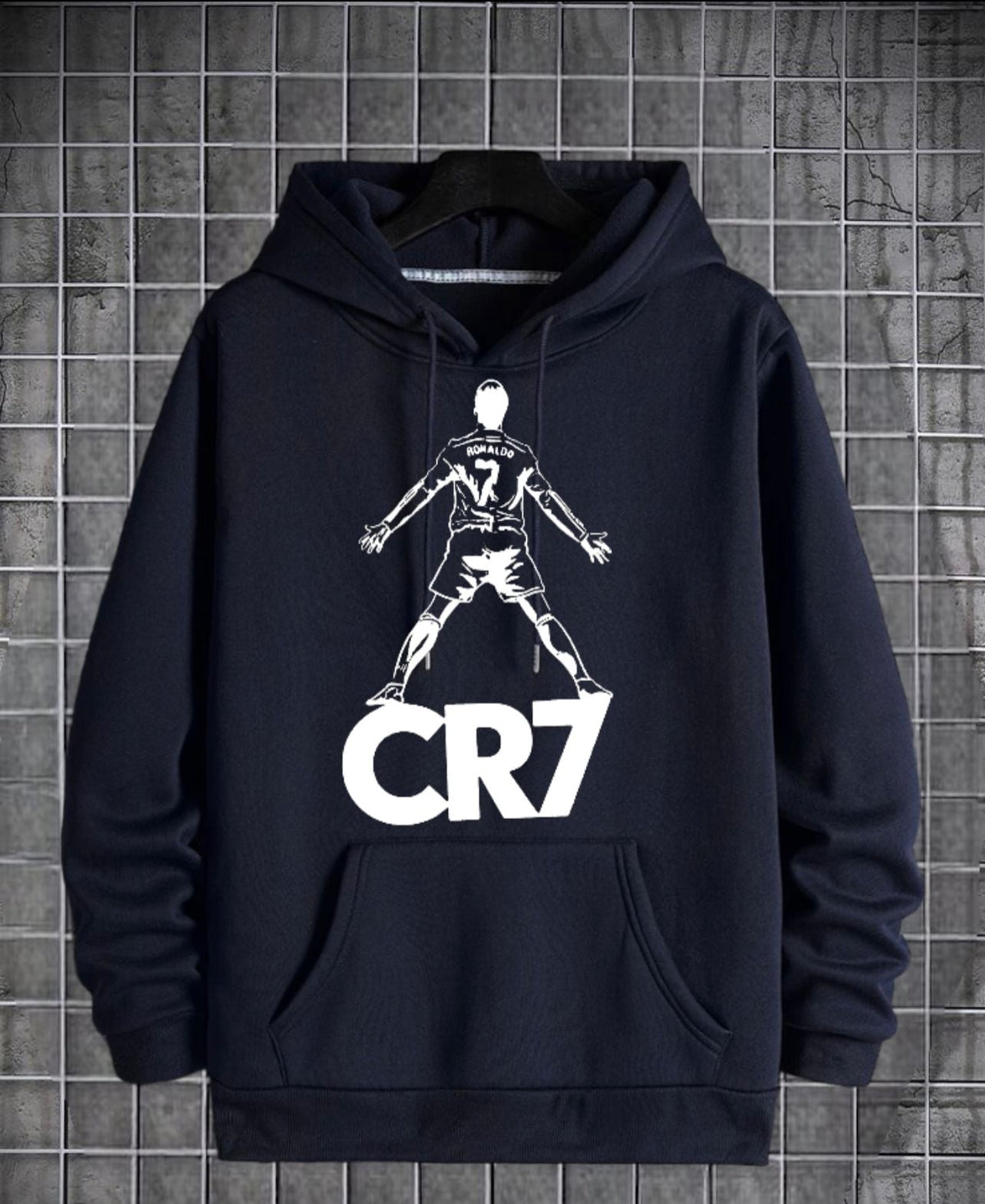 Cr7 Cristiano Ronaldo Printed Fleece Full Sleeves Pull Over Hoodie For Men & Boys