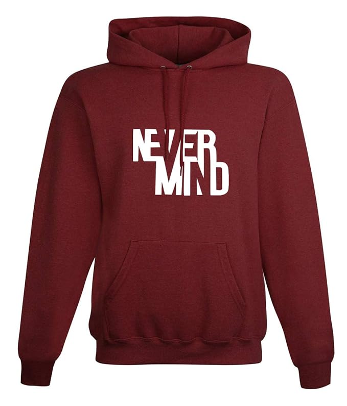 Hooded Neck Never Mind Printed Winter Full Sleeves Hoodie for Men