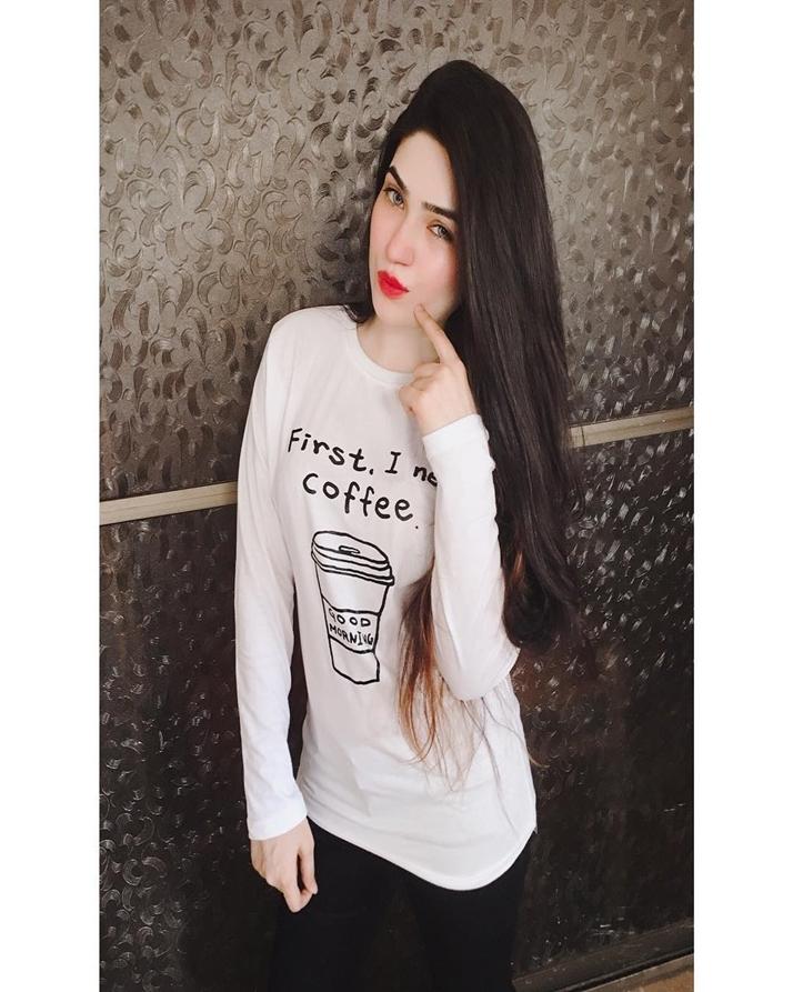 White First I Need Coffee Printed T-Shirt For Women - Front View - AceCart