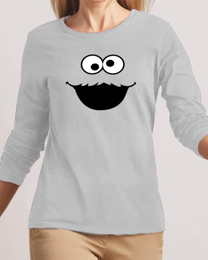 Cartoon New Fashion Grey High Graphic Round Neck T-shirt - Front View - AceCart