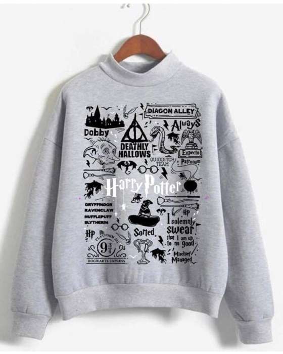 GREY HARRY POTTER SWEATSHIRT FOR womens - AceCart Warm Hooded Sweatshirt in Grey