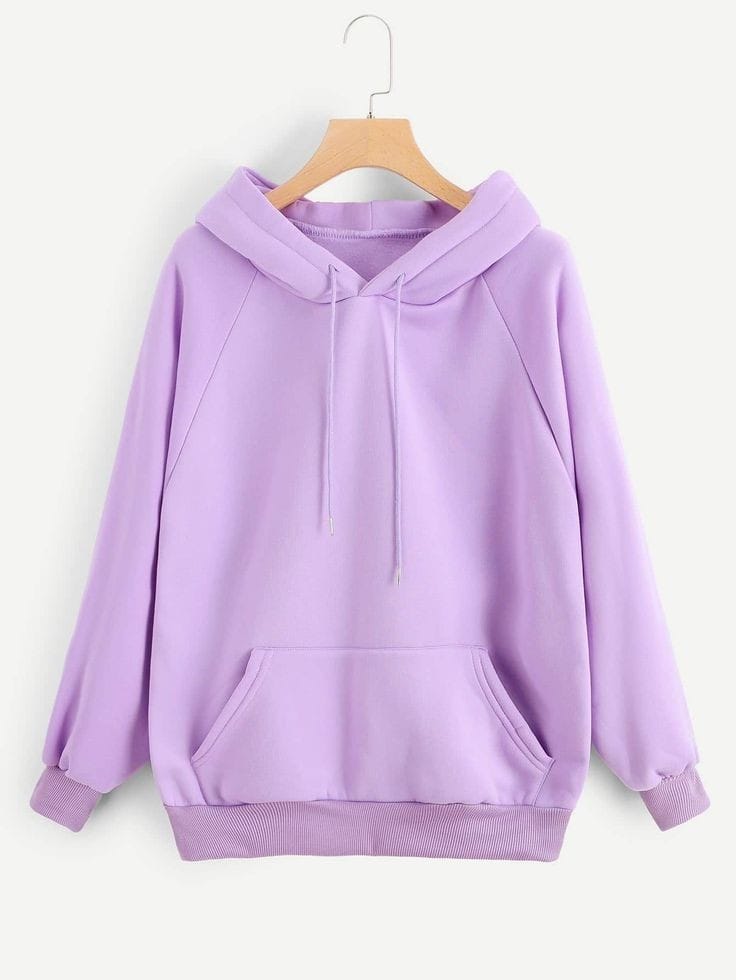 Purple Fleece Full Sleeves Pull Over Hoodie For Women