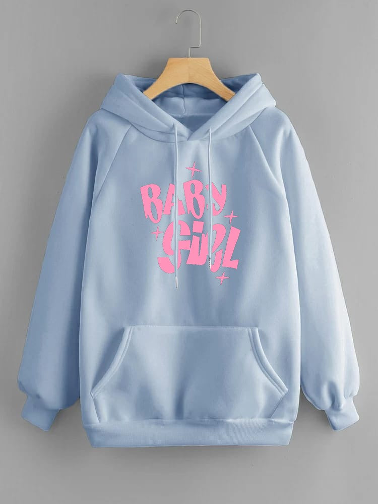 Baby Girl Fleece Full Sleeves Pull Over Hoodie For Women