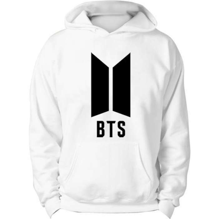 Ace White Bts Pull Over Hoodies womens - AceCart Warm Hooded Sweatshirt in White