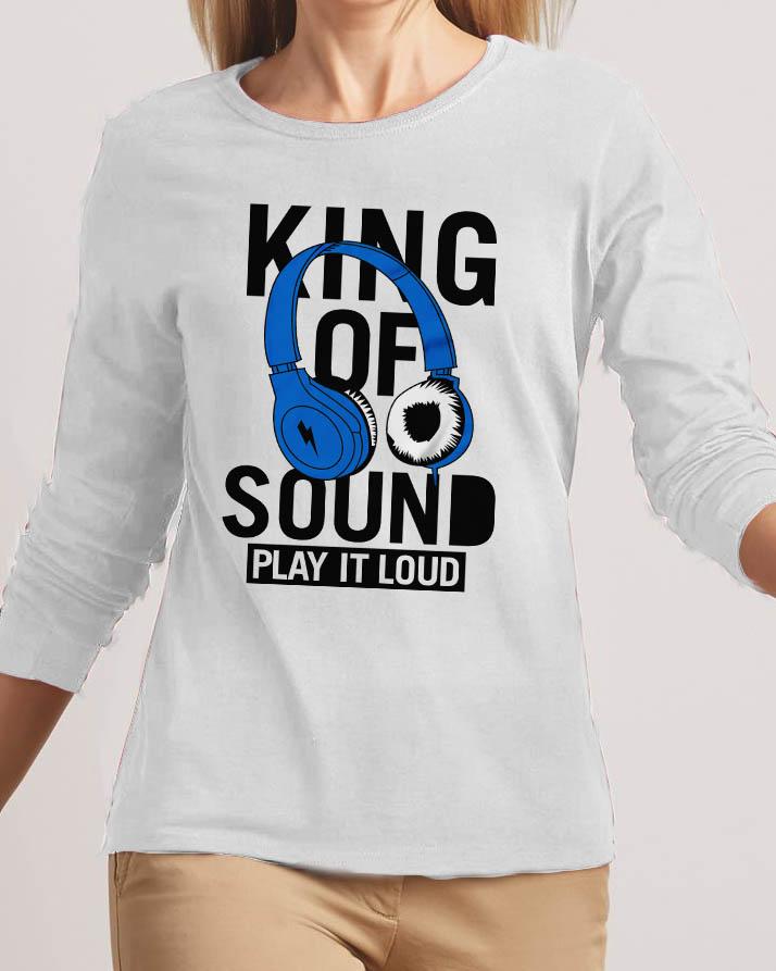 King Of Sound New Fashion White High Graphic Excellent Quality T-shirt - Front View - AceCart