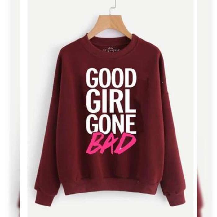 Maroon Good Gone Bad Sweatshirt For womens - AceCart Warm Hooded Sweatshirt in Maroon