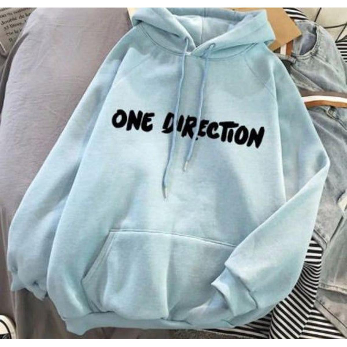 Sky Blue One Direction Fleece Full Sleeves Pull Over Hoodie