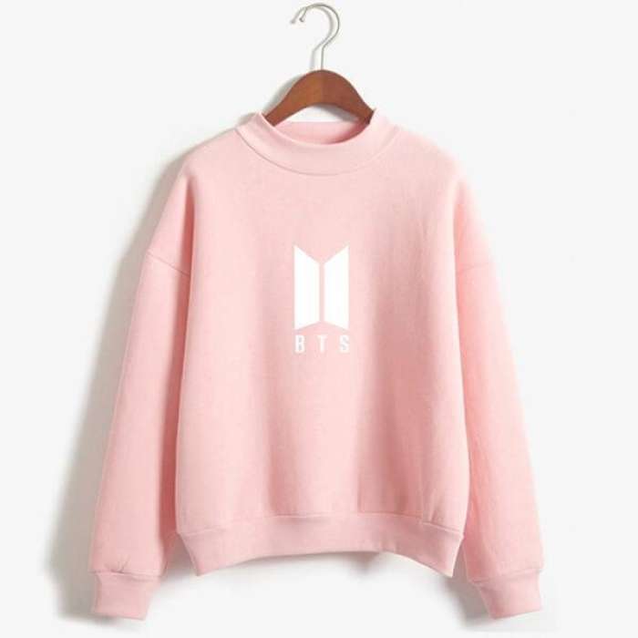 BTS Sweatshirt 137 - AceCart Warm Hooded Sweatshirt in Pink