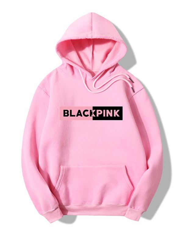 Blackpink Printed Fleece Full Sleeves Pull Over Hoodie For Women