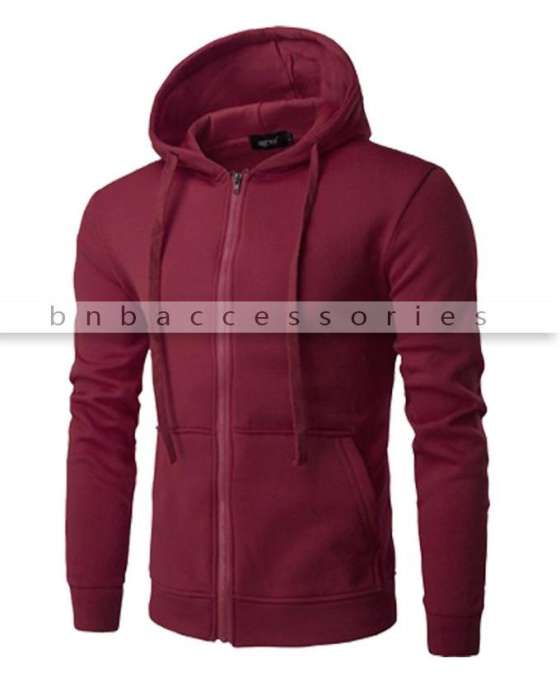 Women s Maroon Plain Zipper Hoodie s - AceCart Warm Hooded Sweatshirt in Maroon