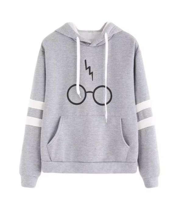 Harry Potters Glasses Printed Hoodie For women 825 - AceCart Warm Hooded Sweatshirt in Grey