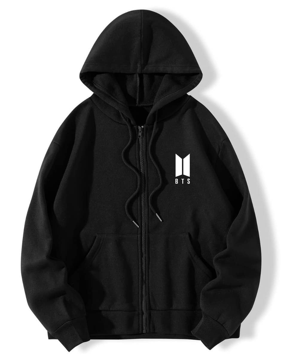 Zipper Hoodie Trendy Stylish Casual Fashionable BTS print kangroo hoodie