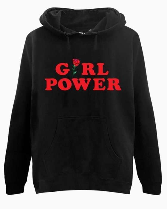 black power export quality hoodie for women - AceCart Warm Hooded Sweatshirt in Black