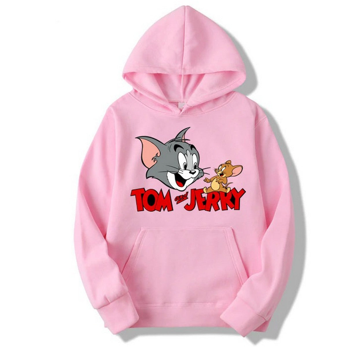 Tom And Jerry Fleece Full Sleeves Pull Over Hoodie For Women