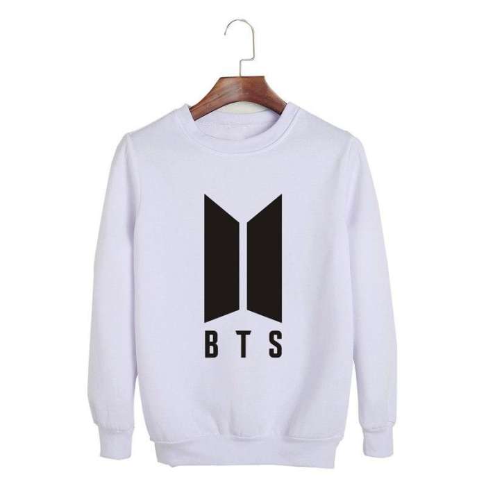 Ace BTS Printed PullOver Sweatshirt 938 - AceCart Warm Hooded Sweatshirt in White