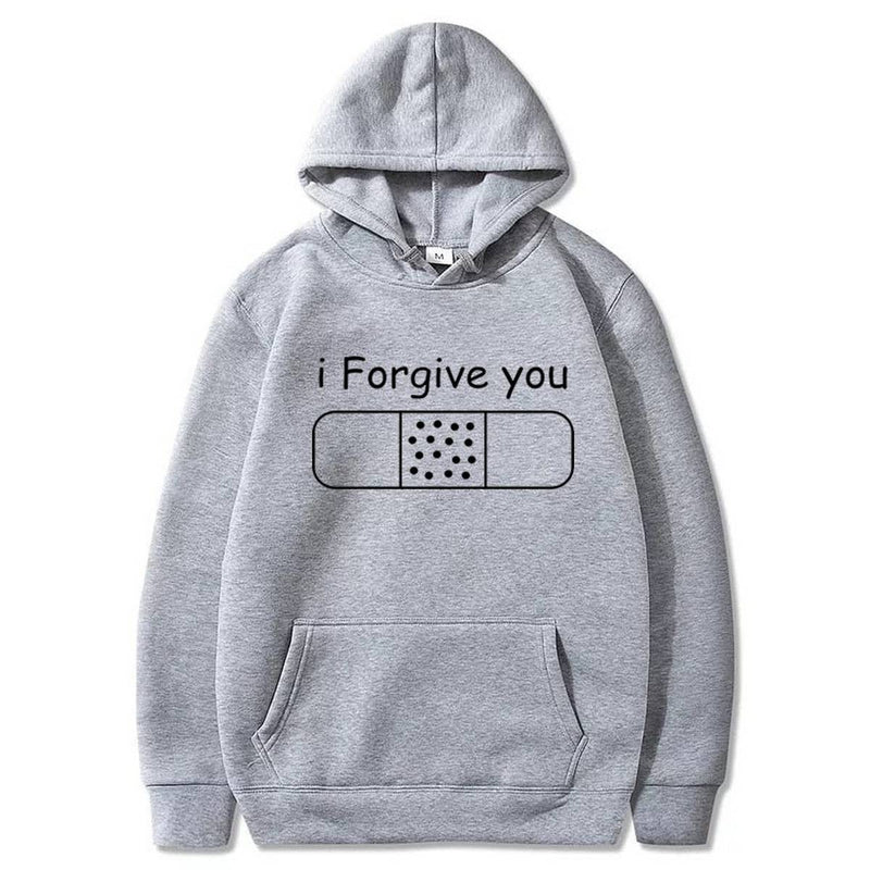 I Forgive You Printed Fleece Full Sleeves Pull Over Hoodie For Women