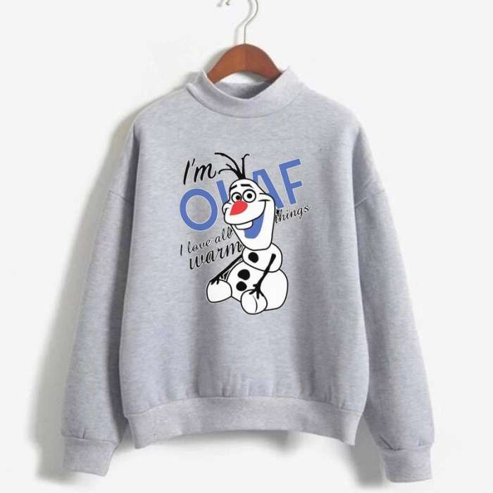 I m OLAF Design Full Fleece Sweat Shirt Excellent Quality - AceCart Warm Hooded Sweatshirt in Grey